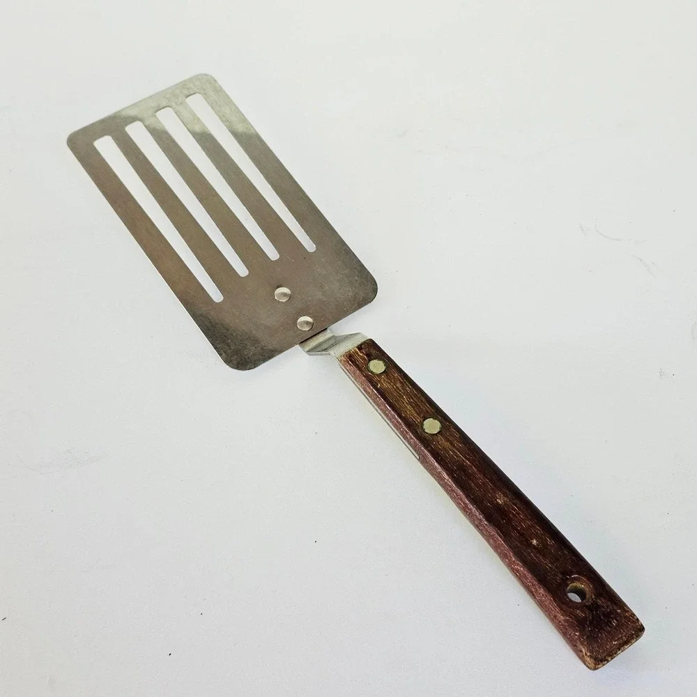 Vintage Prestige Spatula Stainless Steel Wood Handle Made in England Farmhouse